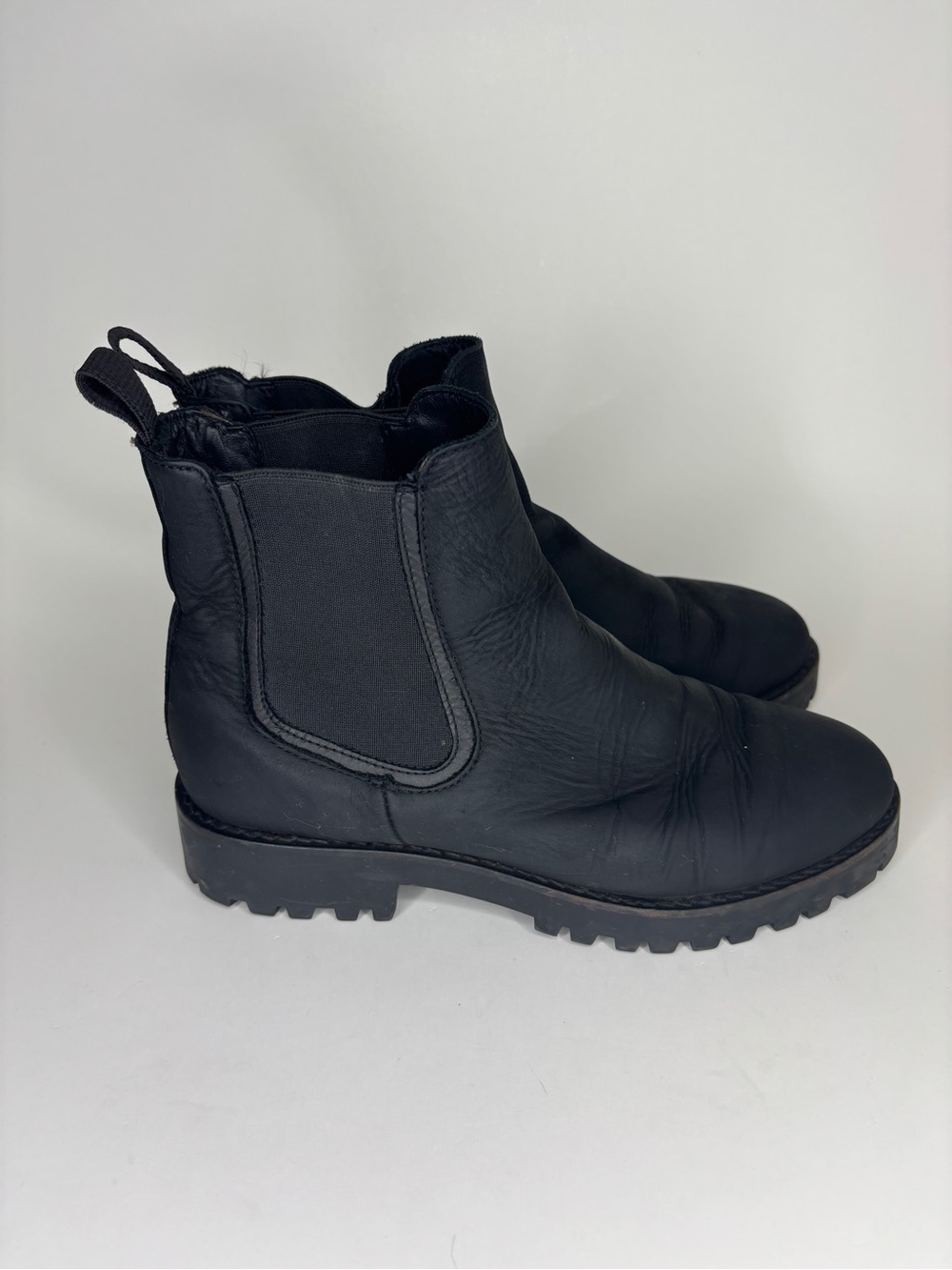 Thursday Boot Co Everyday Chelsea Black Leather Ankle Boots Booties Women Size 7